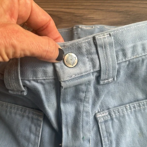 light blue "Hillbilly" bell bottoms flared jeans from the 1960s & 1970s disco - Picture 4 of 12
